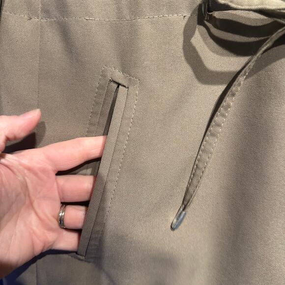 La Sport Large Vintage Ladies Jacket 60's Khaki Black Faux Fur Removable Hood - Picture 14 of 14